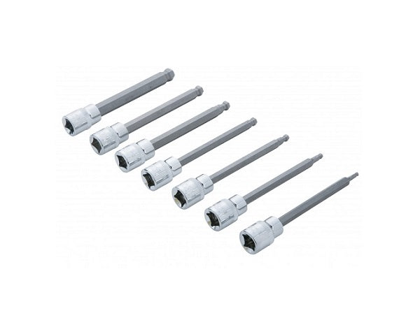 BlueSpot 7Pce 3/8" Dr Extra Long Ball End Hex Socket Bit Set