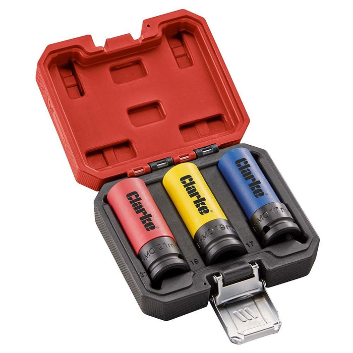 CLARKE CHT940 3Pc Coloured Impact socket set - Easy Deals Uk