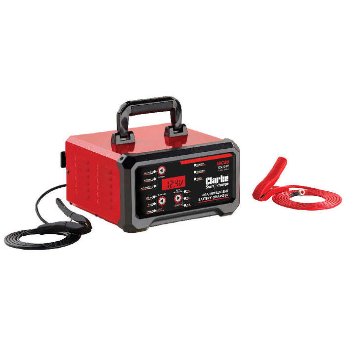 CLARKE IBC80 12V/24V 80A Intelligent Battery Charger/Starter - Easy Deals Uk