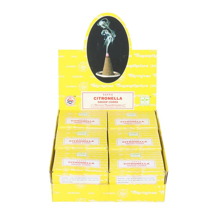 12 Packs of Citronella Dhoop Incense Cones by Satya