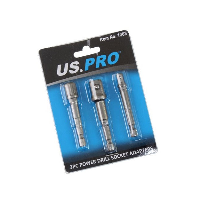US Pro 3PC Power Drill Adapters - Easy Deals Uk