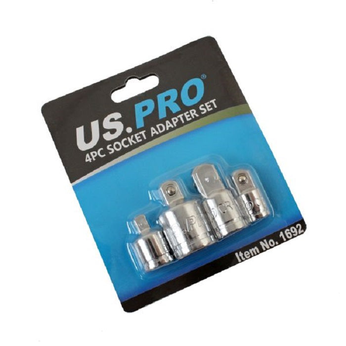 US Pro 4PC Socket Adapter Set 1/4", 3/8" & 1/2" Drive