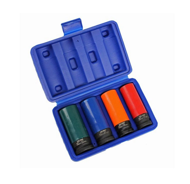 US Pro 4pc 1/2" Dr Deep Impact Sockets For Alloy Wheels 17, 19, 21, 22mm - Easy Deals Uk