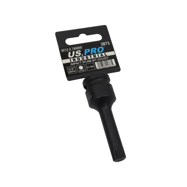 US Pro 1/2" DR Impact Spline Bit Socket - M12 X 78mm - Easy Deals Uk