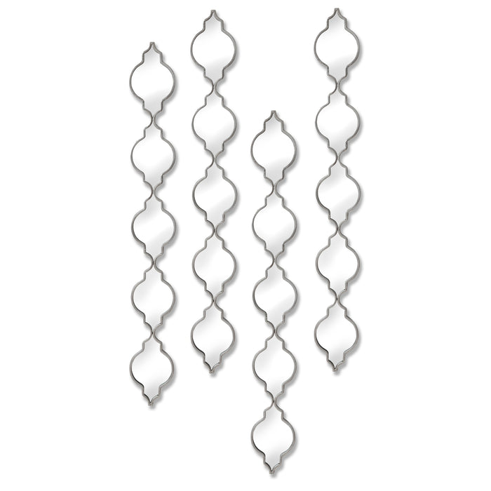 Silver Quarterfoil Decorative Hanging Mirror