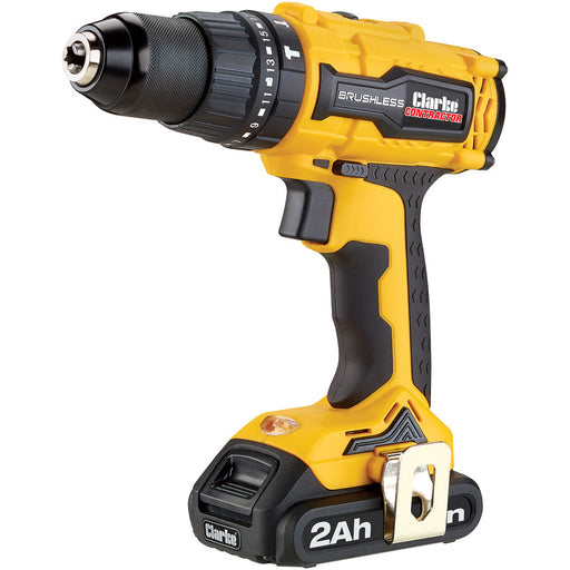 CLARKE CON18LIC 18V BRUSHLESS DRILL/DRIVER &amp; HAMMER DRILL - 2 X 2AH BATTERIES - Easy Deals Uk 