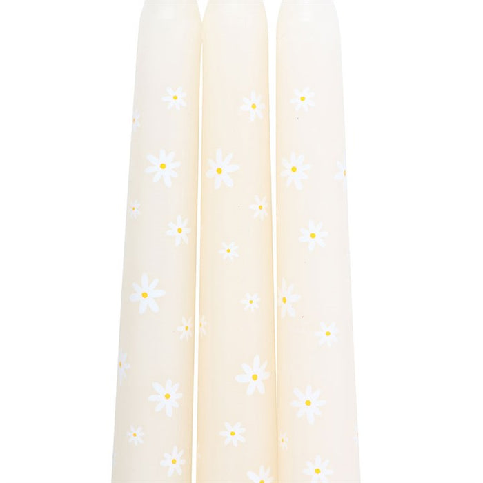 Set of 3 Carrot Patch Daisy Taper Candles