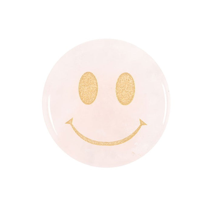You Are Loved Rose Quartz Happy Face Crystal