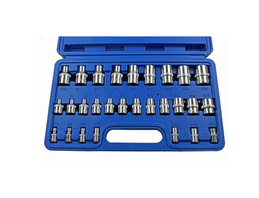 US Pro 28Pc  1/4&quot; &amp; 3/8&quot; &amp; 1/2&quot; DR E Star Sockets - Easy Deals Uk 