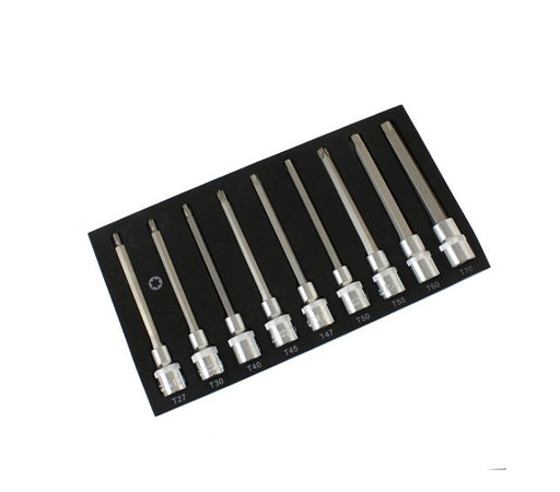 US PRO 1/2&quot; Dr 9 Piece 140mm Long Torx Star Bit Socket Set T27 - T70 - Easy Deals Uk 