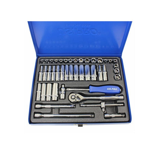 US Pro 43PC 1/4&quot; DR Metric &amp; AF Socket Set - Easy Deals Uk 