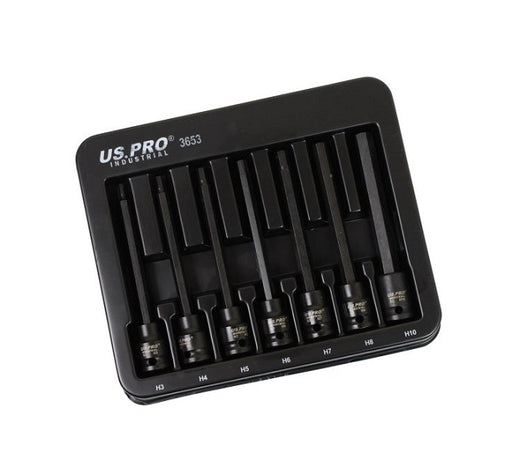 US Pro 7PC 3/8&quot; DR Extra Long Impact Hex Bit Socket set - Easy Deals Uk 