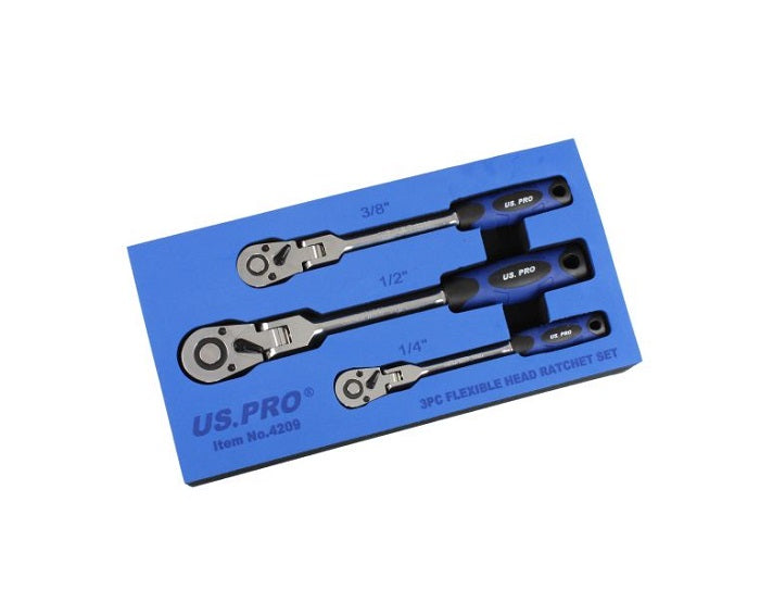 US Pro 3PC Flexi Head Ratchet Set - Easy Deals Uk 