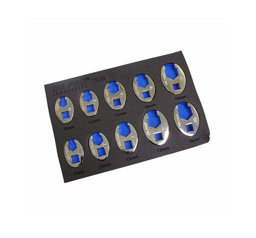 US Pro 10PC 3/8&quot; Dr Metric Crows foot wrench set - Easy Deals Uk 